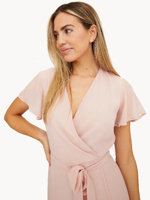 Faith Midi Ruffle Dress / Blush