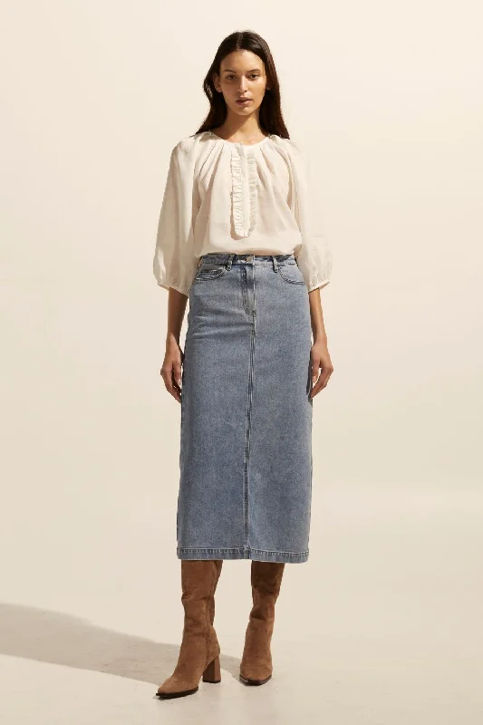 Zoe Kratzmann Accord Skirt - Washed Denim