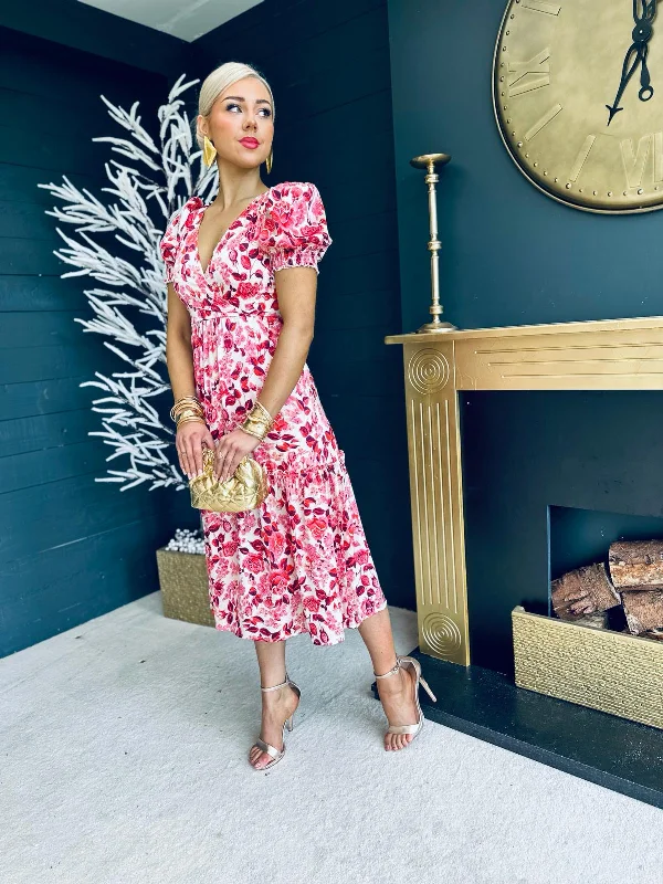 Maya Tierred Midi Dress Floral