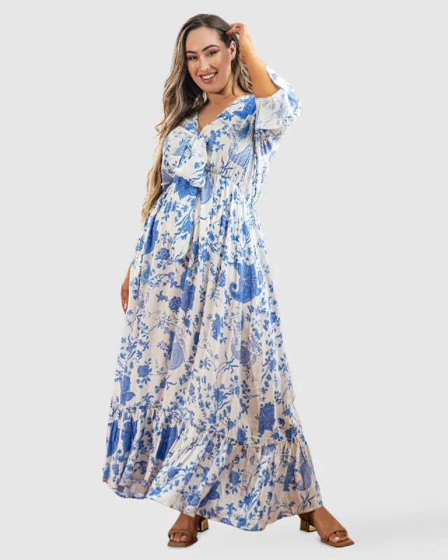 Nicole Tie Front Maxi Dress in Paisley