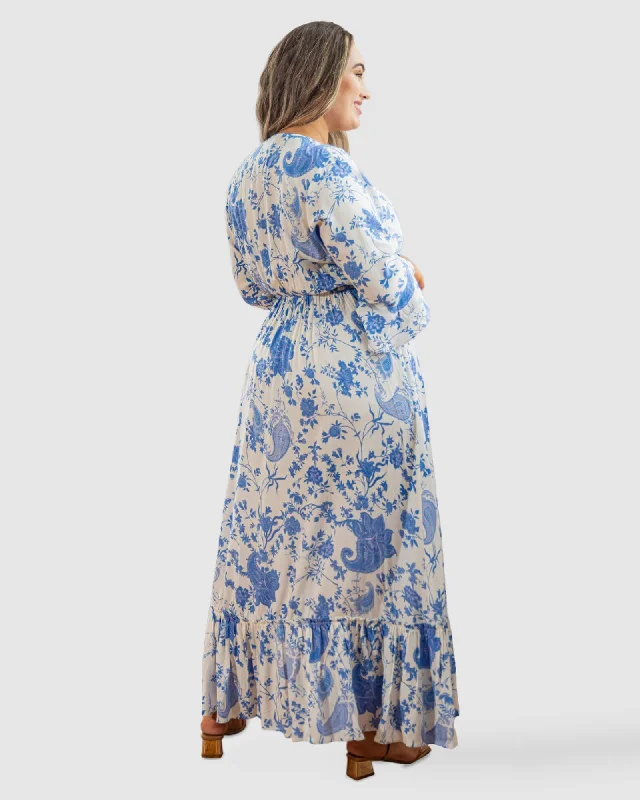 Nicole Tie Front Maxi Dress in Paisley