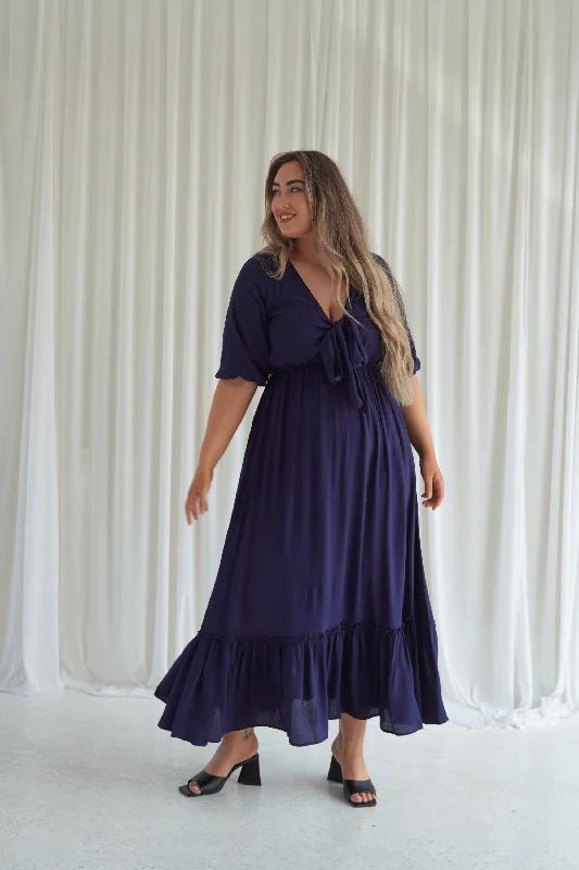 Tara Maxi Dress in Navy