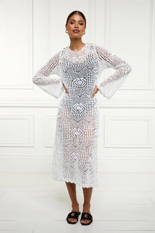 Crochet Beach Dress (White)