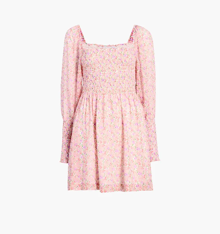 The Grace Mini Nap Dress - Pansy in Pink Multi Georgette