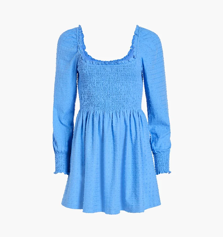 The Norah Nap Dress - Hydrangea Blue Textured Clip Dot