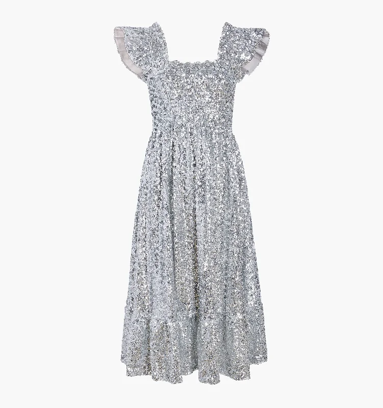 The Sequin Ellie Nap Dress - Silver Sequin