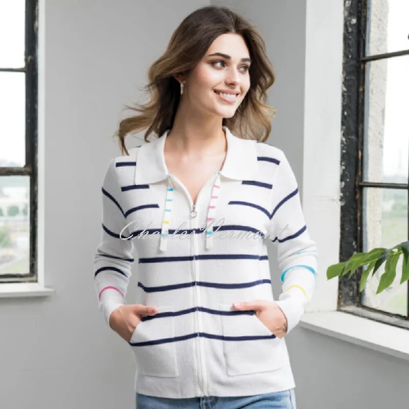 Alison Sheri Striped Zip Cardigan - Style A41192