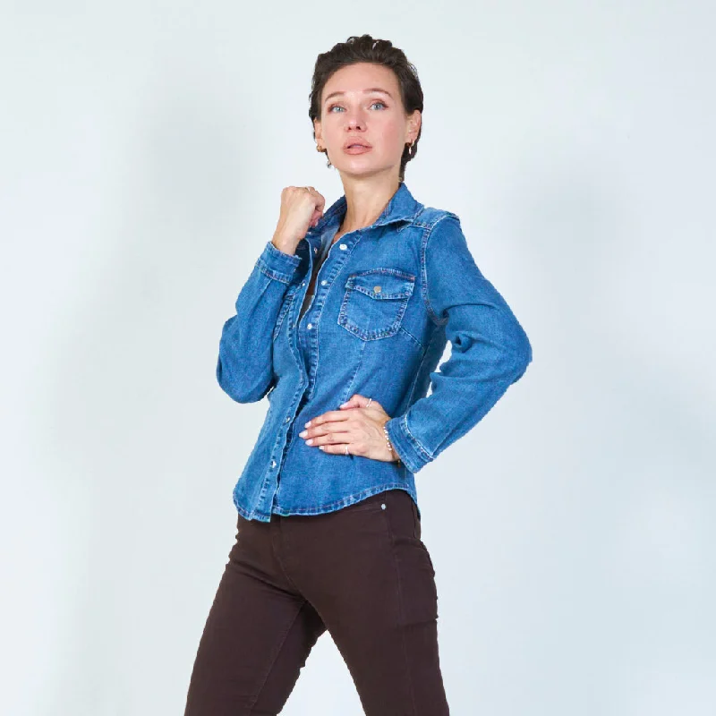 Classic denim shirt jacket wholesale