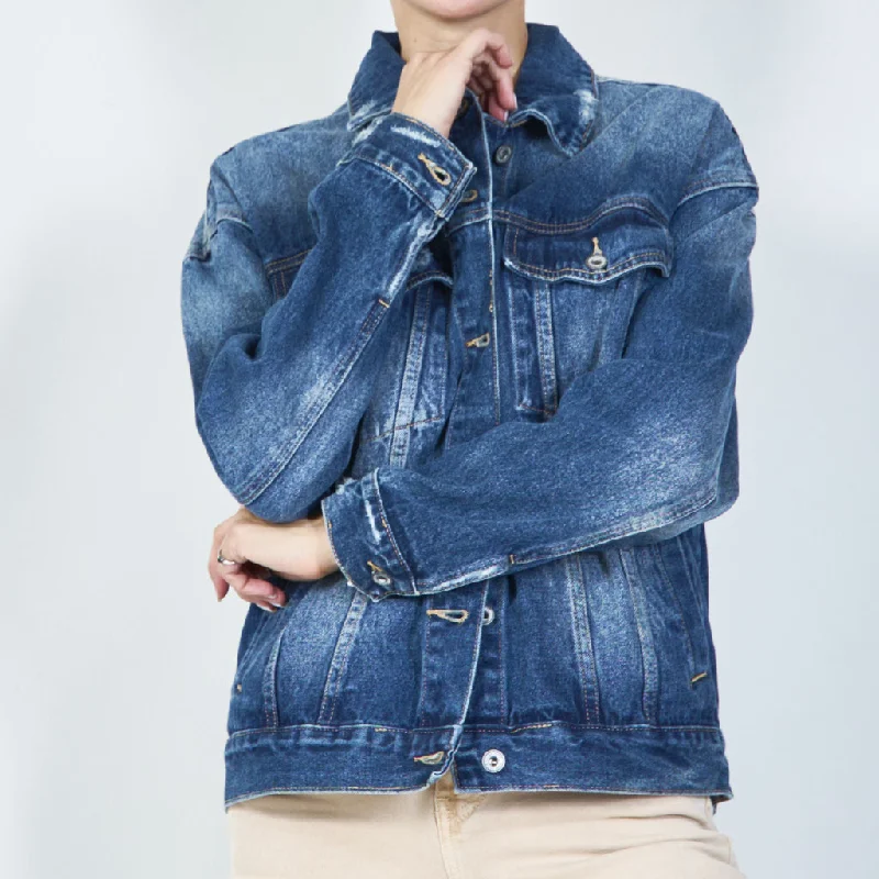 Classic full-length denim jacket wholesale