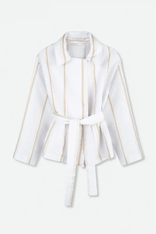 LILY BELTED TRENCH IN LINEN-COTTON