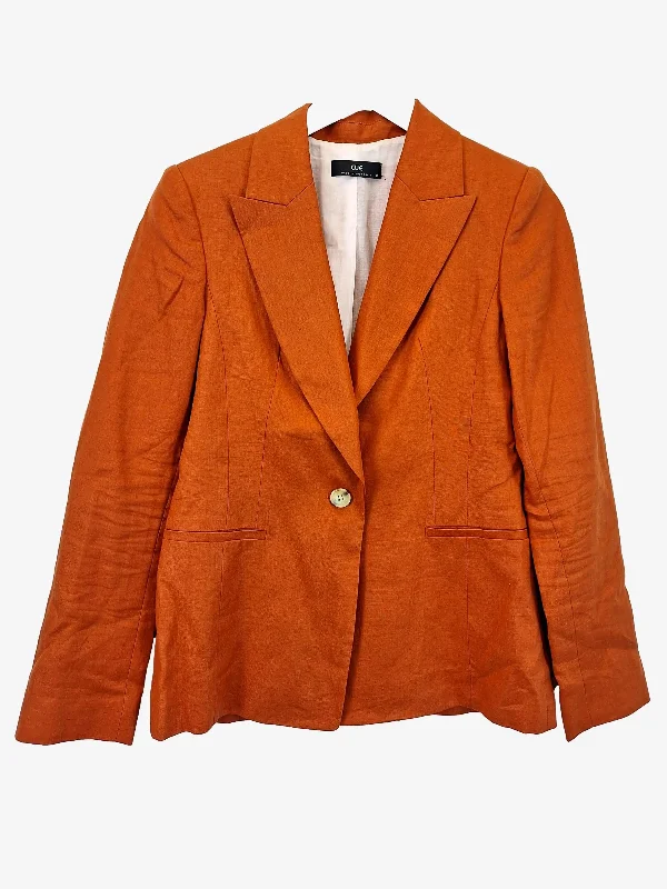 Cue Classy Linen Rust Blazer Size 8