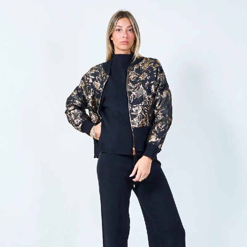 Elegant embroidered bomber jacket wholesale