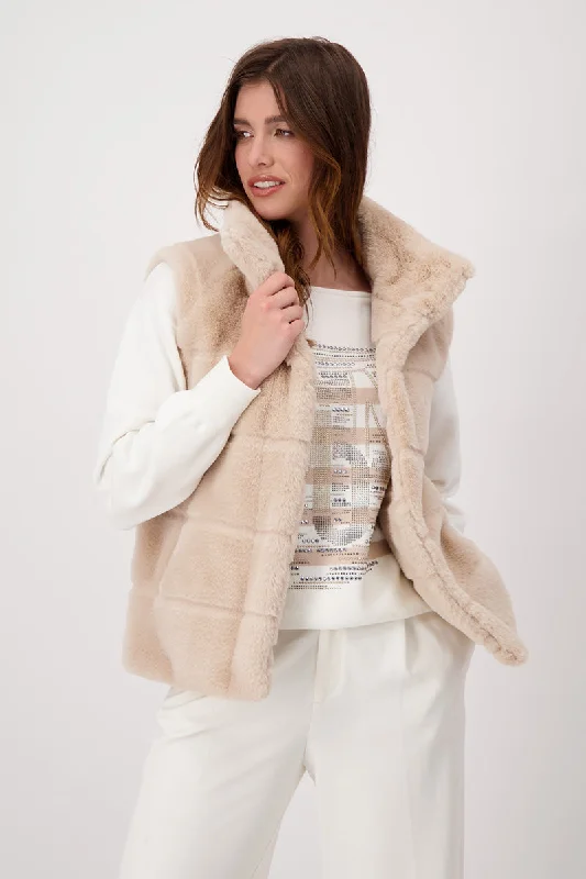 Faux Fur Gilet in Biscuit 806941MNR by Monari