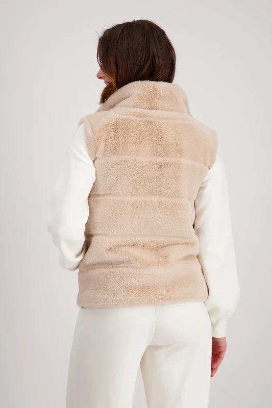 Faux Fur Gilet in Biscuit 806941MNR by Monari