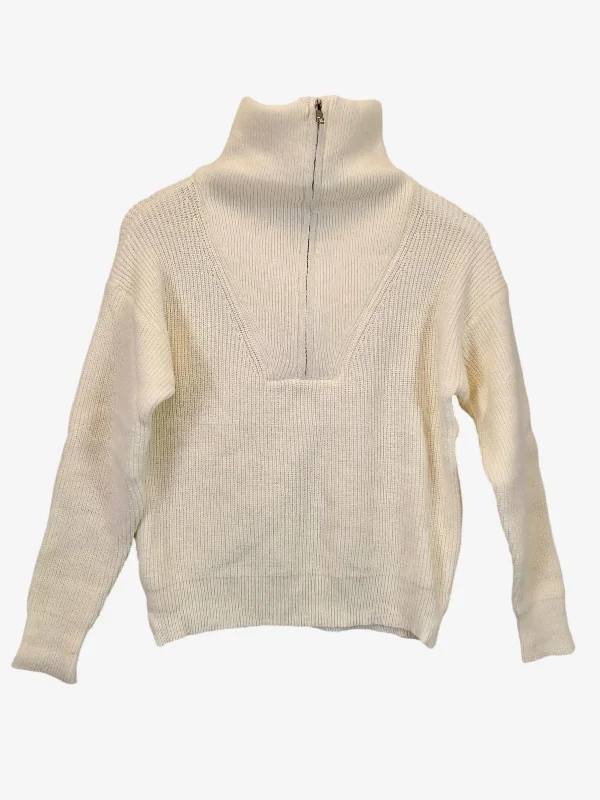 Hello Molly Chalk Half Zip Knit Jumper Size 8