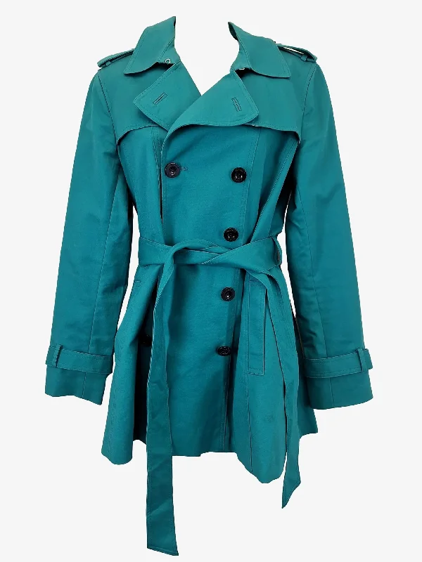 Hobbs Green With Envy Trench Coat Size 12