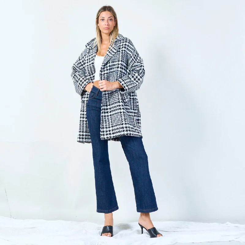 Houndstooth oversized coat wholesale