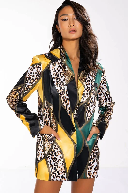 INTO THE WILD PRINTED SATIN BLAZER