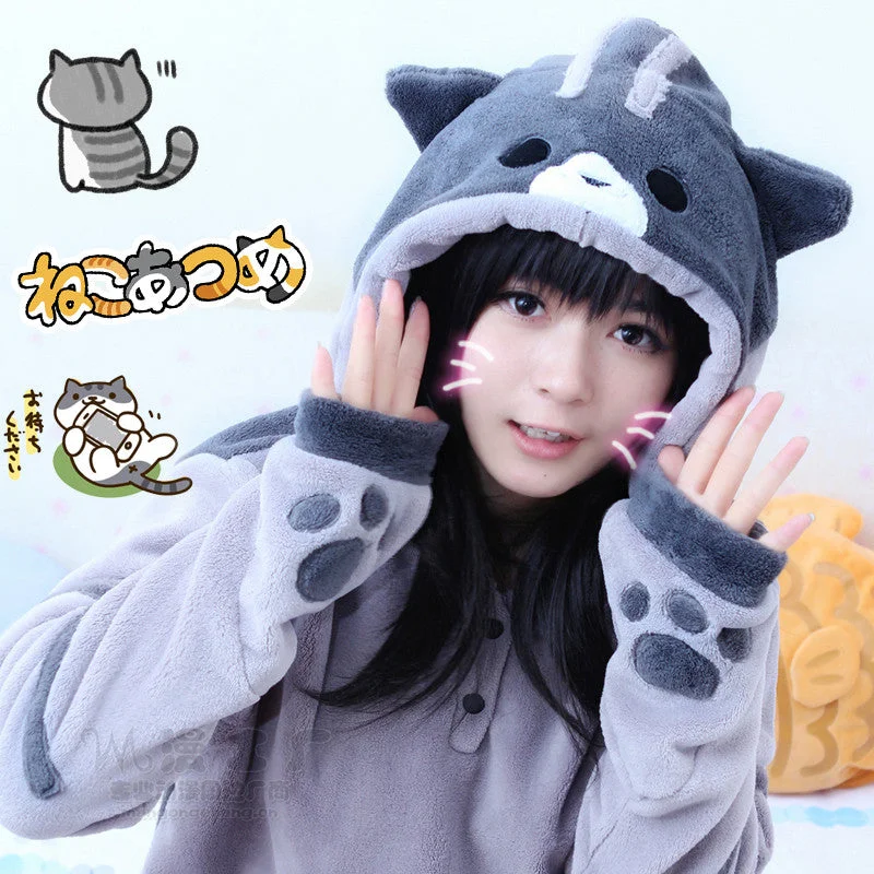 Japanese cute cat backyard sweater hoodie YV2243