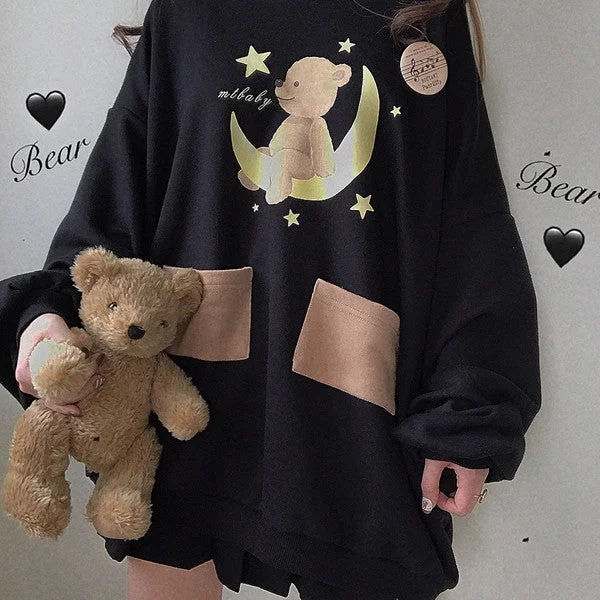 Japanese moon bear hooded sweater yv42464