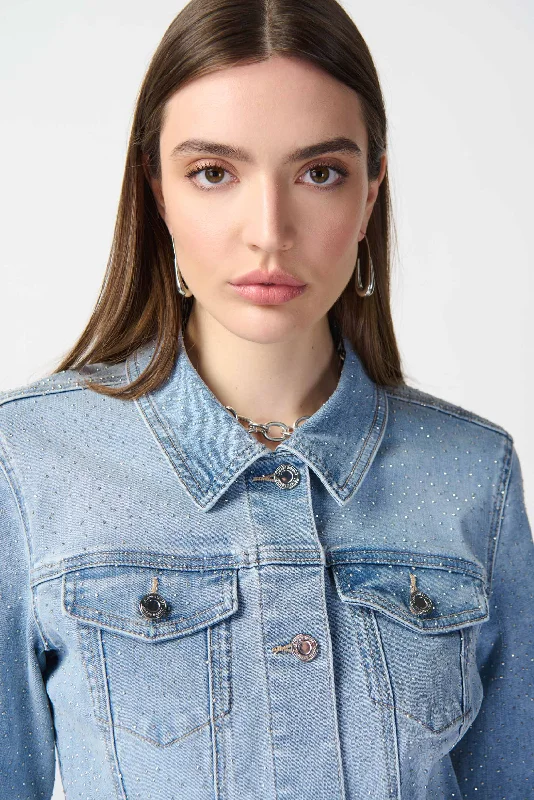 Joseph Ribkoff - 241914 Rhinestone Denim Jacket