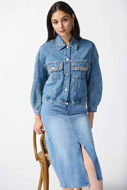 Joseph Ribkoff - 242917 Embellished Denim Jacket