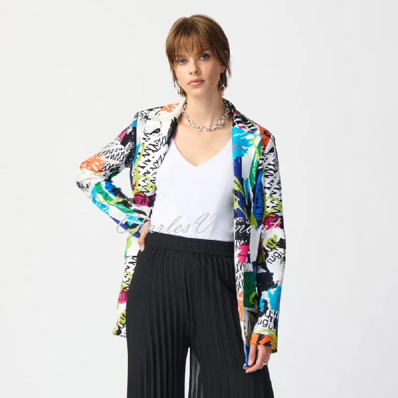 Joseph Ribkoff Abstract Print Longline Blazer Jacket - Style 241302