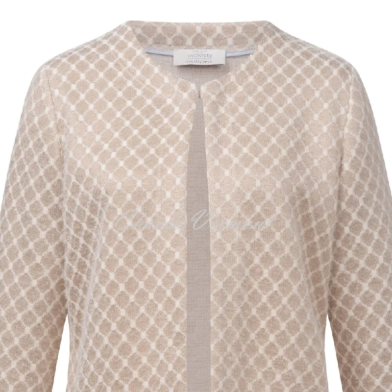 Just White Diamond Pattern Cardigan – Style C1210