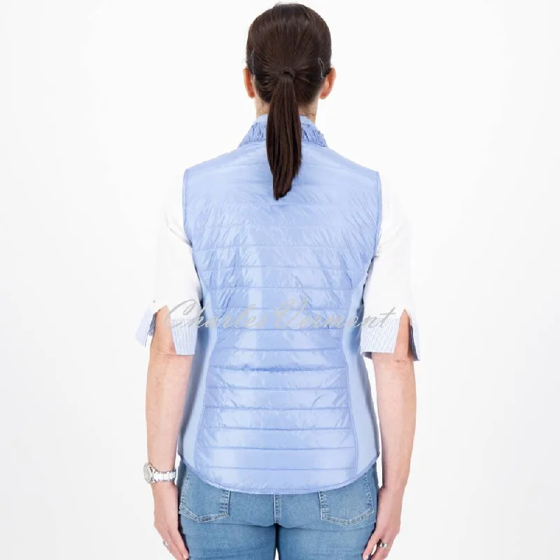 Just White Lightly Padded Gilet Jacket - Style J4120 (Blue)