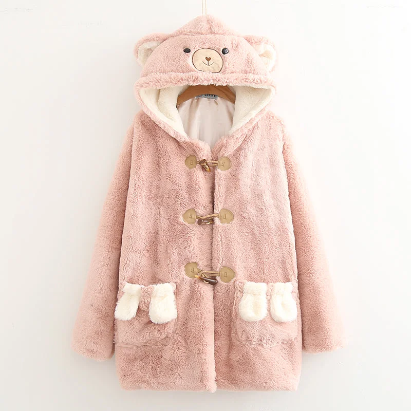 Kawaii Winter Bear Hooded Warm Coat YV8019