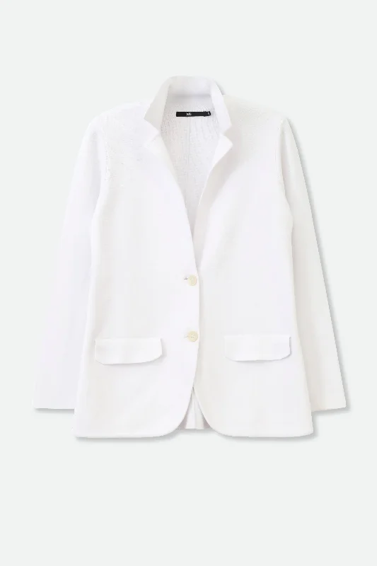 LENNOX PIMA COTTON KNIT BLAZER IN P WHITE