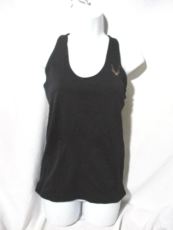 LUCAS HUGH TECHNICAL KNIT Fitted Tank Top L BLACK