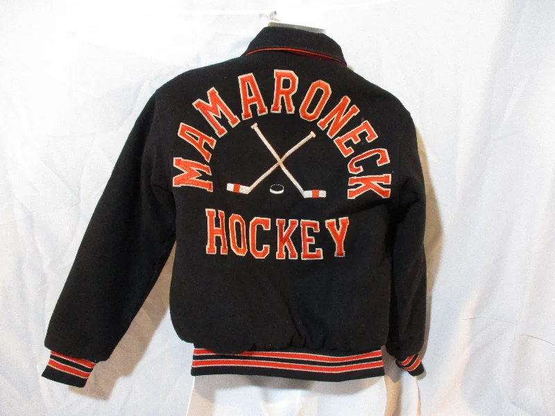 MAMARONECK HOCKEY Varsity Bomber Letterman Jacket Coat XS 32-34 Blue