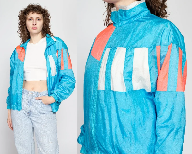 Medium 80s Blue Color Block Windbreaker