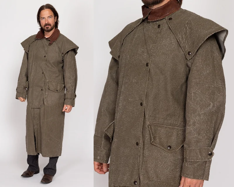 Medium 90s Australian Stockman Olive Canvas Duster Jacket