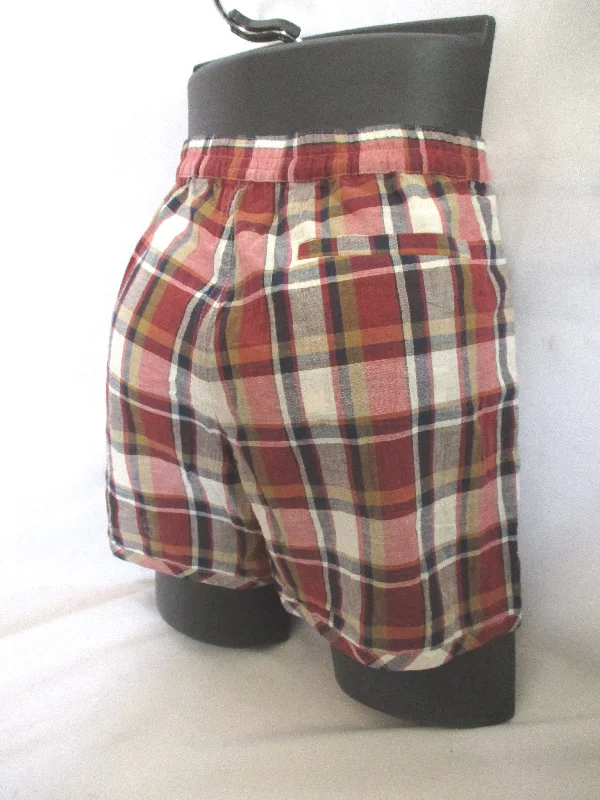 NEW A.P.C. RUE MADAM PARIS Cotton PLAID MADRAS SHORTS M RED BLUE