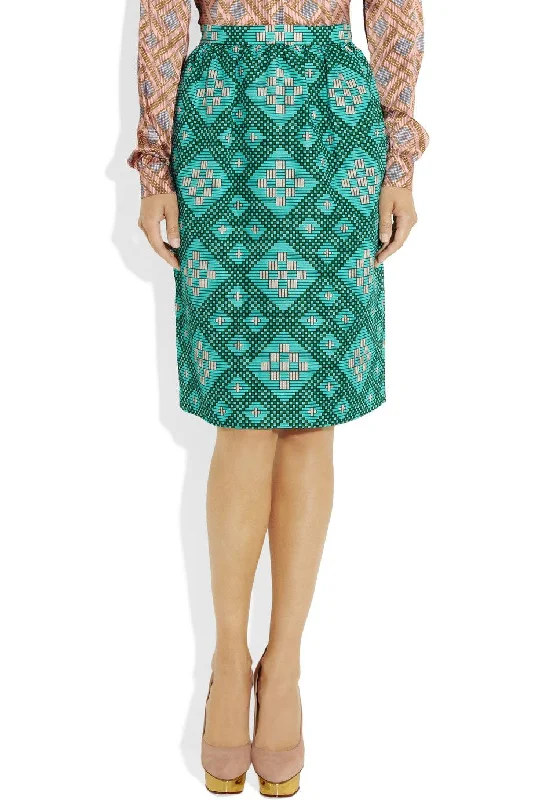 New JONATHAN SAUNDERS ROSELYN DIAMOND SKIRT 36 TURQUOISE BLUE NWT