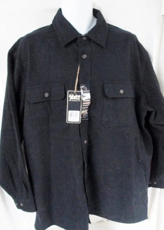 NEW MENS LEVI'S Levi Strauss Cotton Flannel Button JACKET Coat XL BLACK