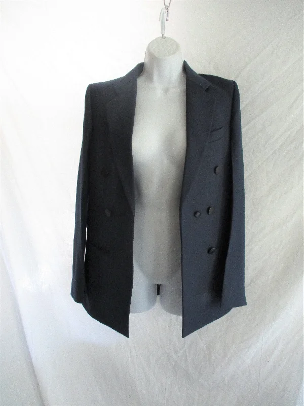 New NWT CELINE FRANCE Double Breasted Blazer Jacket Sport Coat 36 NAVY BLUE