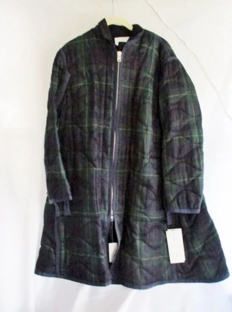 NEW SACAI  PLAID TARTAN jacket coat 1 NWT GREEN BLUE NAVY NWT Womens