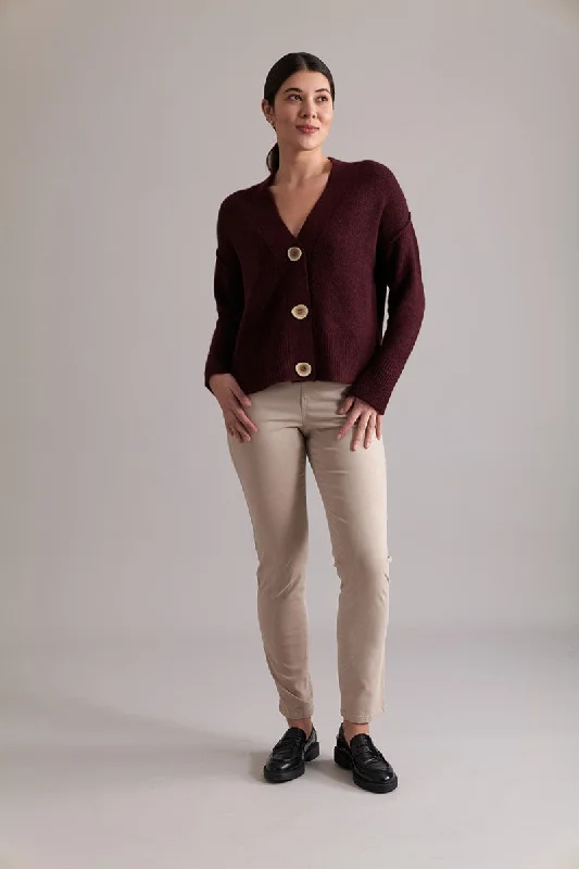 No Slouch Cardigan in Pinotage CFO7652 by Foil