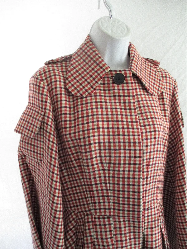 NWT NEW CHRISTIAN DIOR PARIS PLAID CHECK jacket coat Rouge Classic