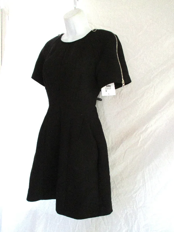 NWT NEW CHRISTIAN DIOR ROBE DO zip coat Dress 38 Black