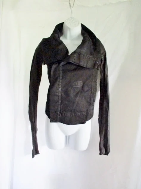 NWT NEW RICK OWENS DRKSHDW DENIM Jacket Coat 42 S BLACK Womens