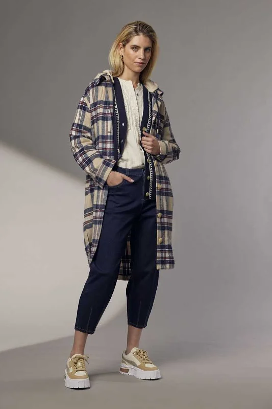 Optimist Coat in Navy Plaid MS1228 by Madly Sweetly