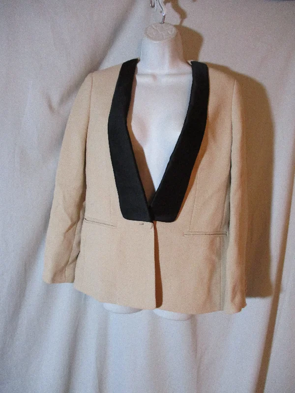 PHILLIP LIM blazer jacket coat 4 TAN BEIGE BLACK formal party