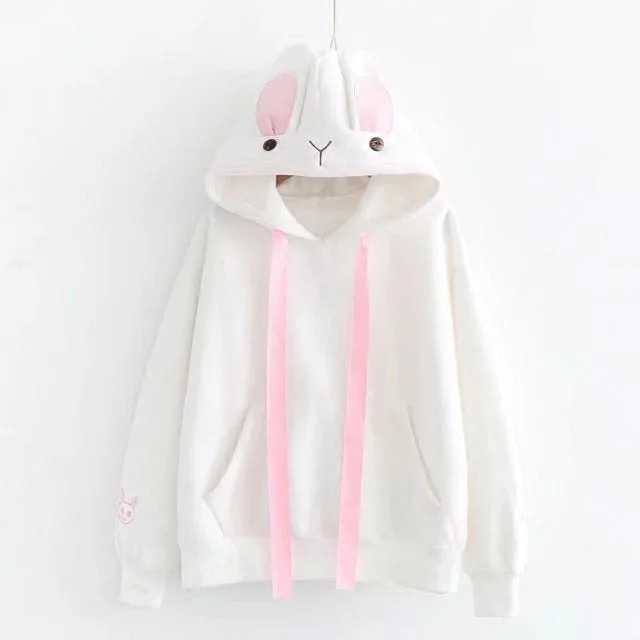 Rabbit Ear Embroidered Hoodie YV40975