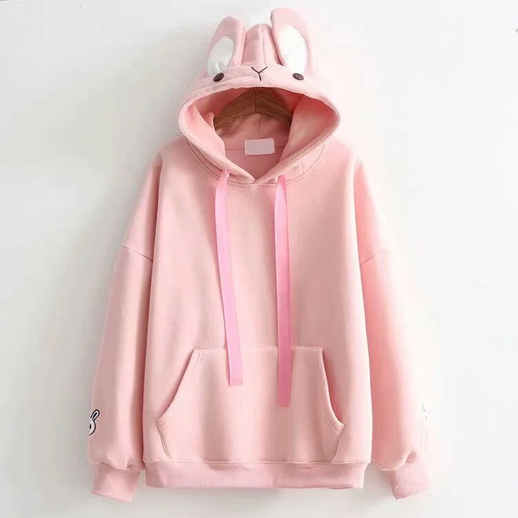 Rabbit Ear Embroidered Hoodie YV40975