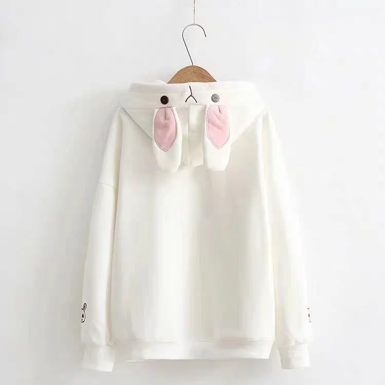 Rabbit Ear Embroidered Hoodie YV40975