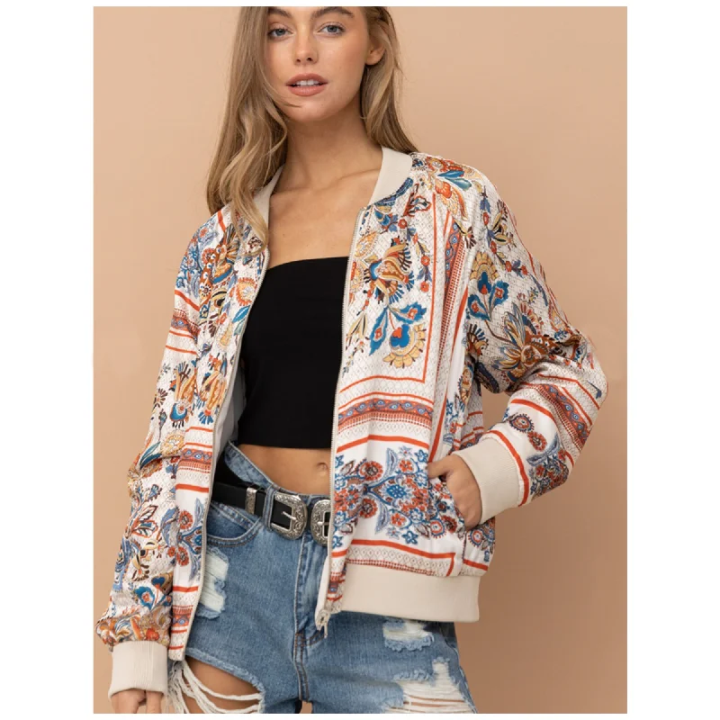 Reversible Satin Paisley Bomber Jacket